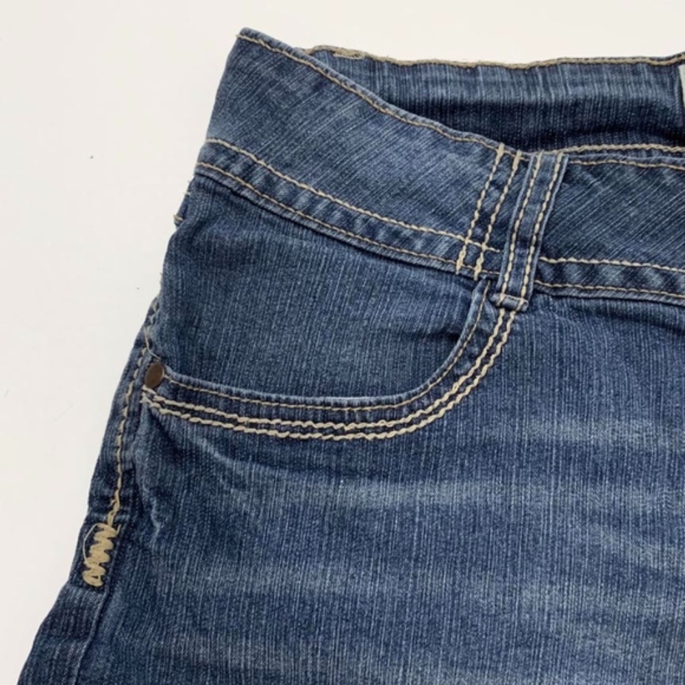 SO Stretch Jean Shortie Shorts Sz 13 Rolled Hem - Picture 3 of 8